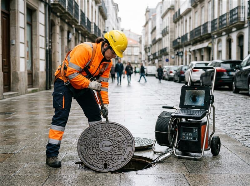 Trabajos de alcantarillado en A Coruña y Ferrol